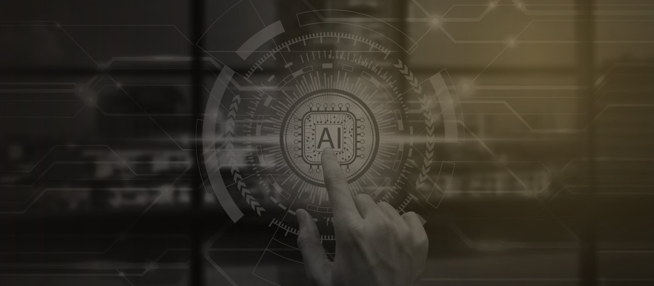 Mano interactuando con una interfaz de inteligencia artificial