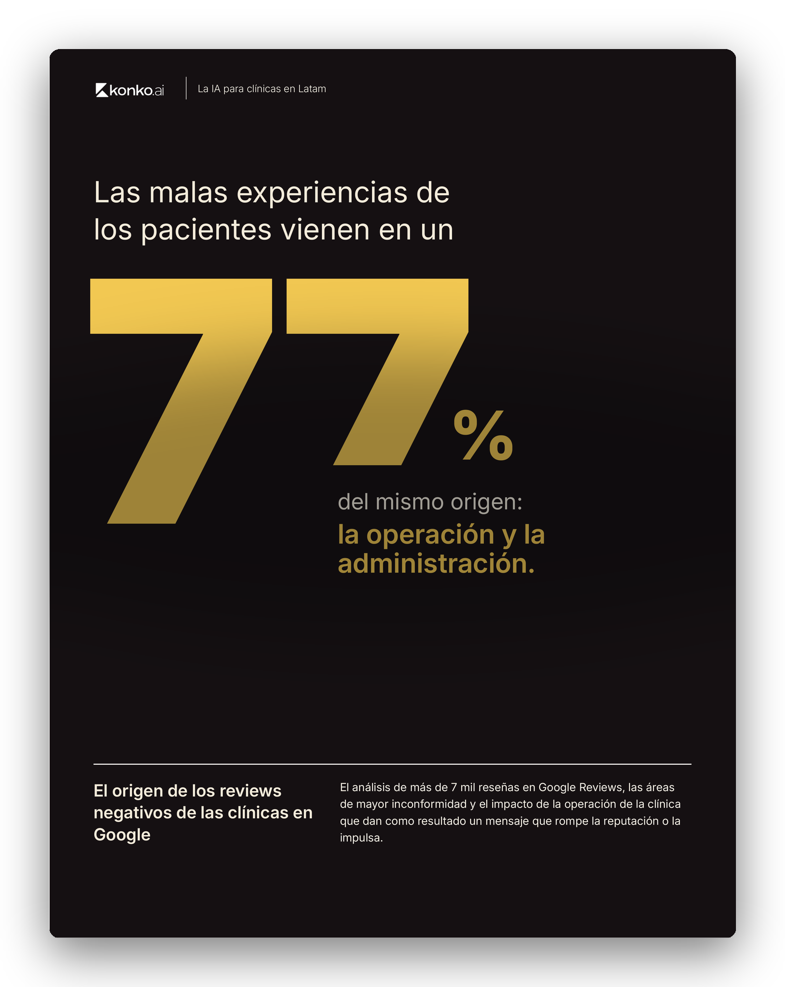 Portada del estudio: el 77% de las malas experiencias vienen de la operación